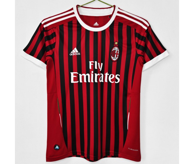 AC Milan Men Home Retro Soccer Jersey 2011