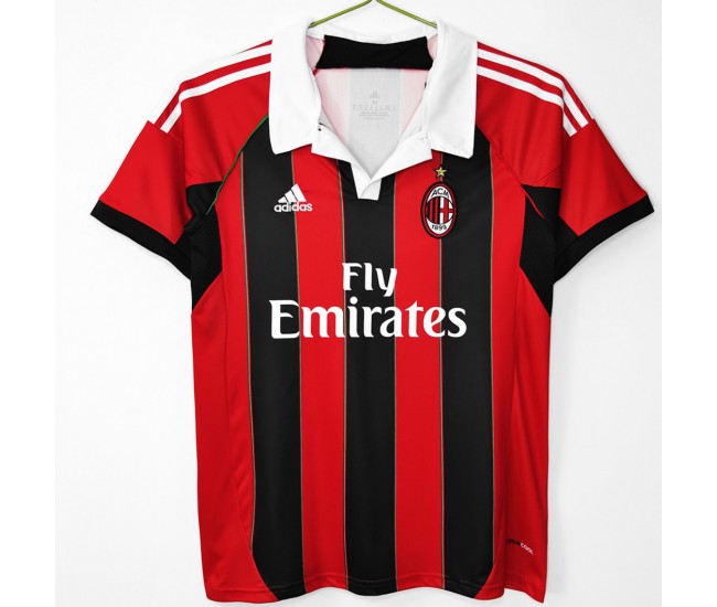 AC Milan Men Home Retro Soccer Jersey 2012