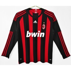 AC Milan Men Home Long Sleeve Retro Soccer Jersey 2008 AC Milan Men Home Long Sleeve Retro Soccer Jersey 2008