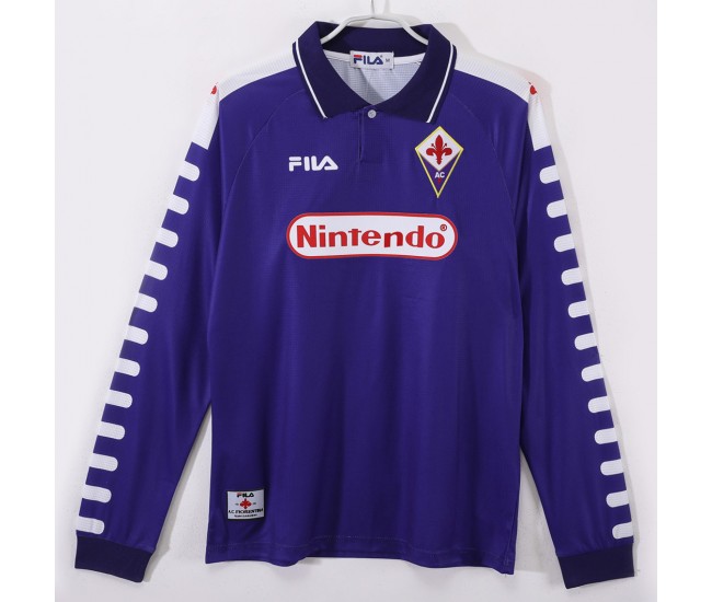 ACF Fiorentina Mens Home Long Sleeve Soccer Jersey 1998