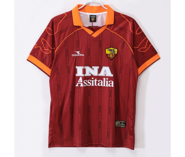 AS Roma Mens Home Soccer Jersey 1999