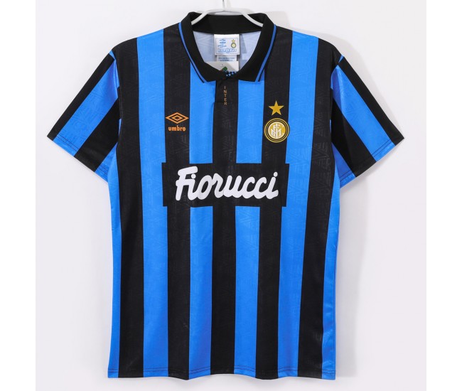 Inter Milan Men Home Retro Soccer Jersey 1992