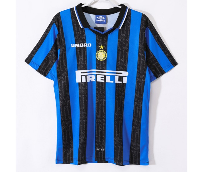 Inter Milan Men Home Retro Soccer Jersey 1997