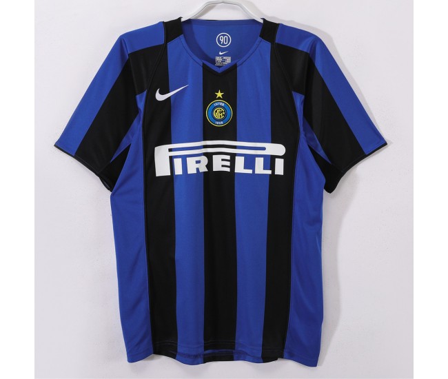Inter Milan Men Home Retro Soccer Jersey 2004