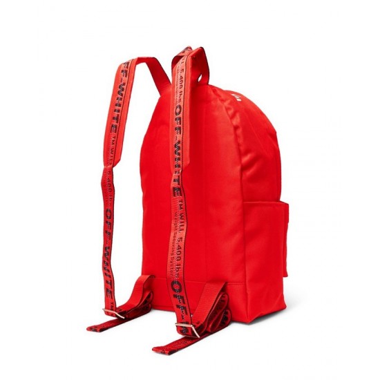 19SS OFF-WHITE Logo Backpack Black And Red