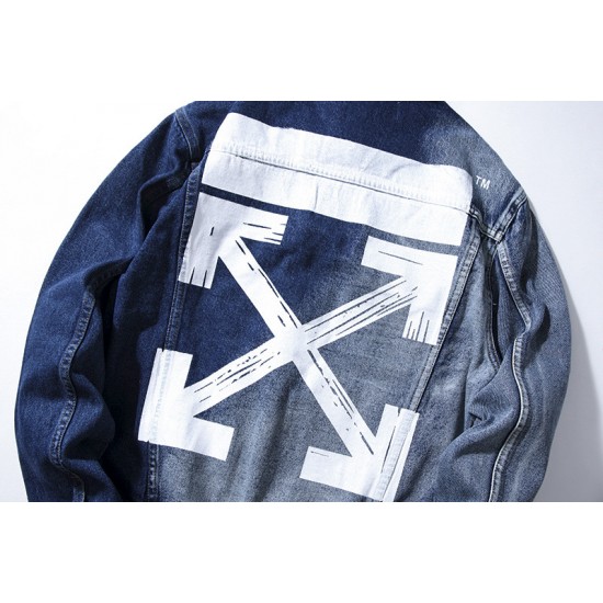 2020 Teens OFF-WHITE Denm Jacket Blue