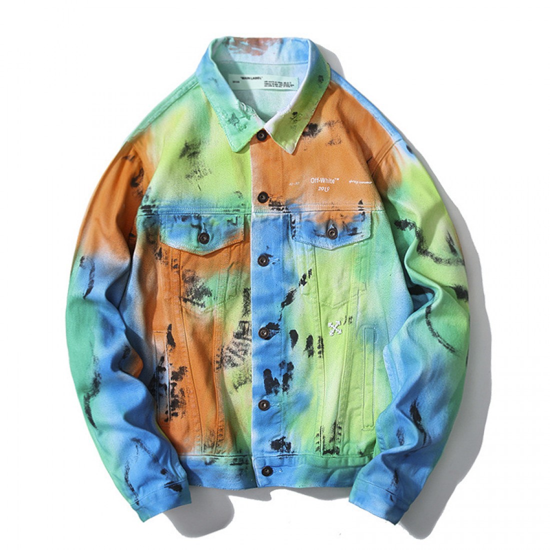 Sales 2020 Men's OFF-WHITE Graffiti Denm Jacket Up To 50% Off