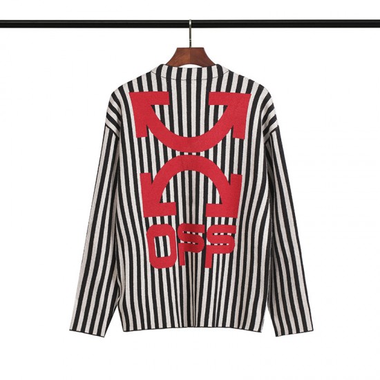 2019 SS OFF-WHITE Black & White Stripes Men's Sweater