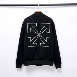 2020 Autumn OFF-WHITE Embroidery Arrow Jacket Black