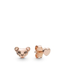 Lioness & Heart Stud Earrings