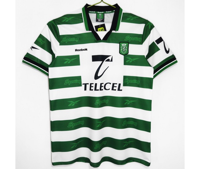 Sporting CP Men Home Retro Soccer Jersey 1999