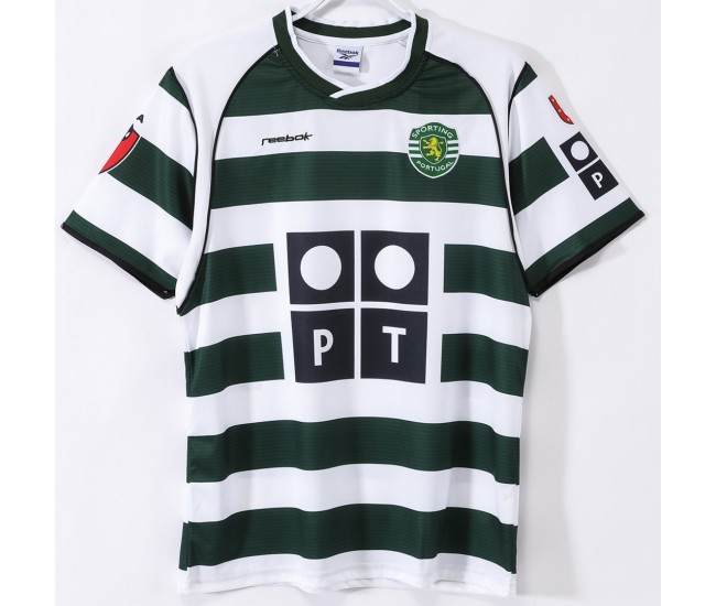 Sporting CP Men Home Retro Soccer Jersey 2001