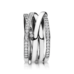 Pandora Entwined Ring, Clear CZ