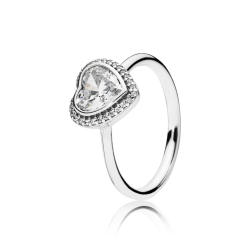 Pandora Sparkling Love Heart Ring, Clear CZ