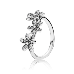 Pandora Dazzling Daisies Stackable Ring, Clear CZ