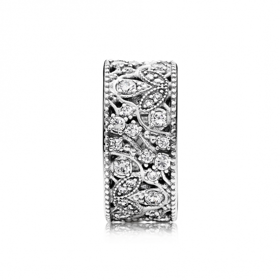Pandora Shimmering Leaves, Clear CZ