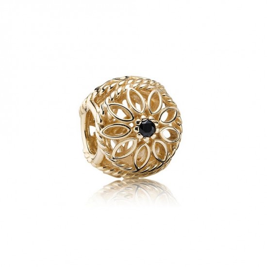 Pandora Delicate Beauty, Black Spinel & 14K Gold