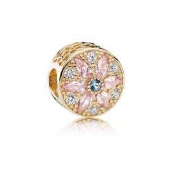Pandora Opulent Floral, 14K Gold, Multi/Colored Crystals & Clear CZ