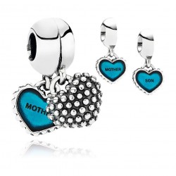 Pandora Piece Of My Heart, Son, Two/Part, Turquoise Enamel