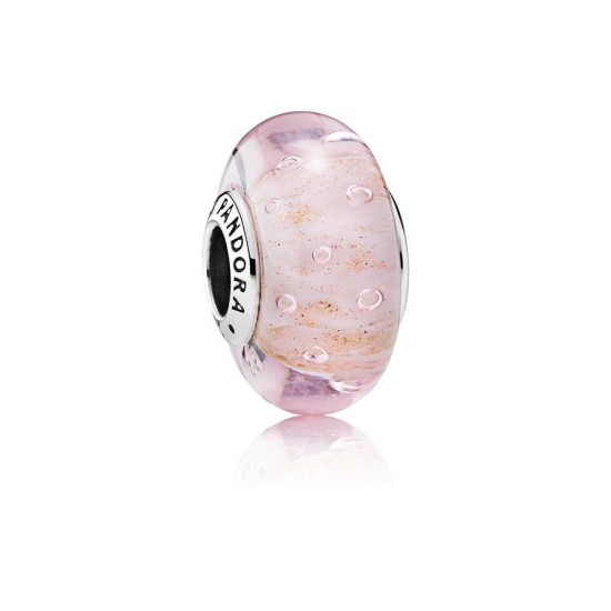 Pandora Pink Glitter, Murano Glass