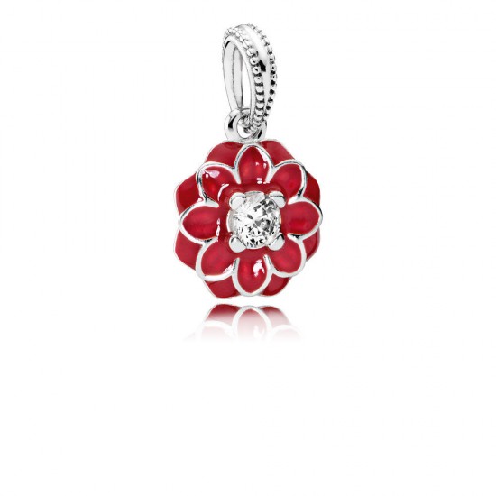 Pandora Oriental Bloom, Red Enamel & Clear CZ