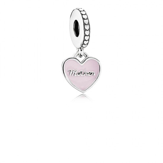 Pandora Mother & Daughter Hearts Dangle Charm, Soft Pink Enamel & Clear CZ