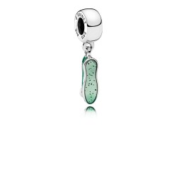 Pandora Disney, Tinker Bell's Shoe, White Cultured Pearl & Glittering Green Enamel