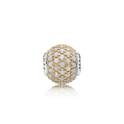 Pandora HOPE, 14K Gold & Opaque White Crystal
