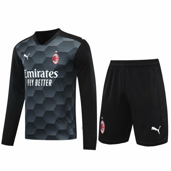 Associazione Calcio Milan Men Goalkeeper Long Sleeve Football Training Kit Black 2024 