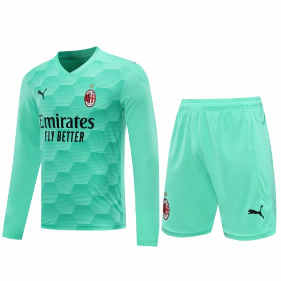 Associazione Calcio Milan Men Goalkeeper Long Sleeve Football Training Kit Cyan 2024 