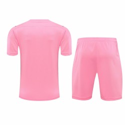 Associazione Calcio Milan Men Goalkeeper Short Sleeve Football Training Kit Pink 2024 
