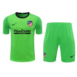 Atlético De Madrid Men Goalkeeper Short Sleeves Football Suit Green