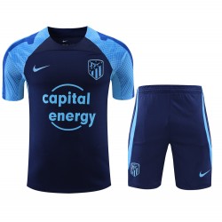Atlético De Madrid Men Short Sleeves Football Kit Dark Blue 2023