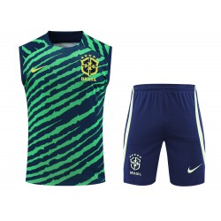 Brazil National Football Team Men Vest Sleeveless Football Suit 2023