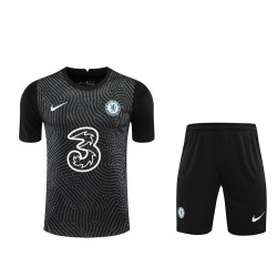 Chelsea FC Men Goalkeeper Short Sleeves Football Kit Black