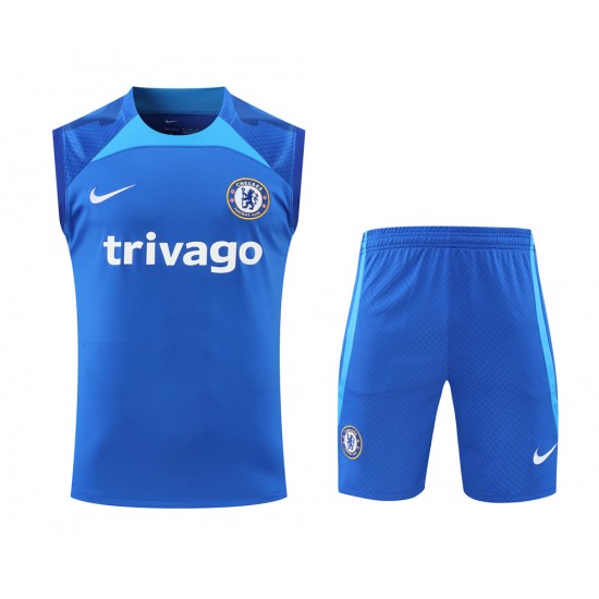 Chelsea FC Men Vest Sleeveless Football Kit Blue 2023