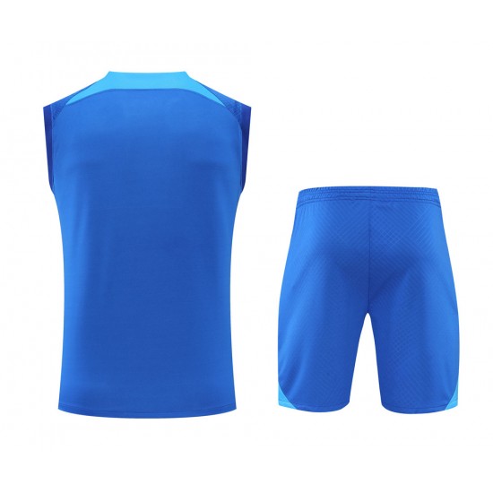 Chelsea FC Men Vest Sleeveless Football Kit Blue 2023
