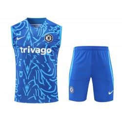 Chelsea FC Men Vest Sleeveless Football Suit Blue 2023