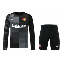 FC Barcelona Men Goalkeeper Long Sleeves Football Kit Black