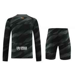 FC Barcelona Men Goalkeeper Long Sleeves Football Kit Black 2024