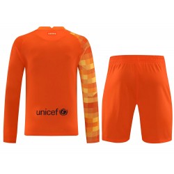 FC Barcelona Men Goalkeeper Long Sleeves Football Kit Orange