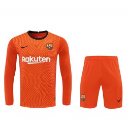 FC Barcelona Men Goalkeeper Long Sleeves Football Suit Orange