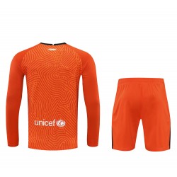 FC Barcelona Men Goalkeeper Long Sleeves Football Suit Orange