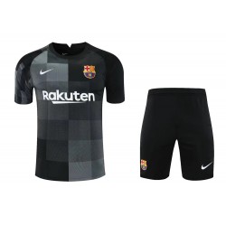 FC Barcelona Men Goalkeeper Short Sleeves Football Kit Black