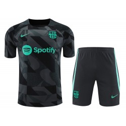 FC Barcelona Men Short Sleeves Football Kit Black 2024
