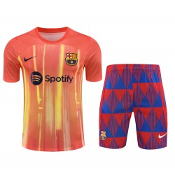 FC Barcelona Men Short Sleeves Football Kit Orange 2024