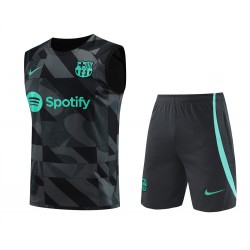 FC Barcelona Men Vest Sleeveless Football Kit Black 2024