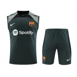 FC Barcelona Men Vest Sleeveless Football Kit Green 2024