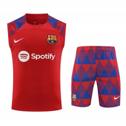 FC Barcelona Men Vest Sleeveless Football Kit Red 2024