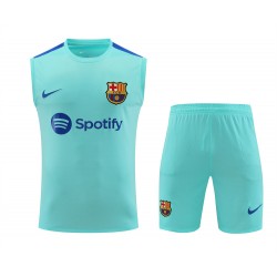 FC Barcelona Men Vest Sleeveless Football Kit Turquoise 2024